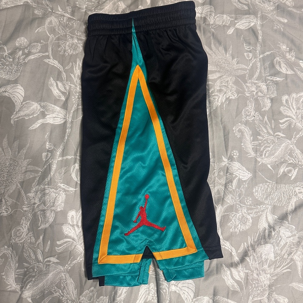 Jordan Athletic Shorts Black Teal Yellow